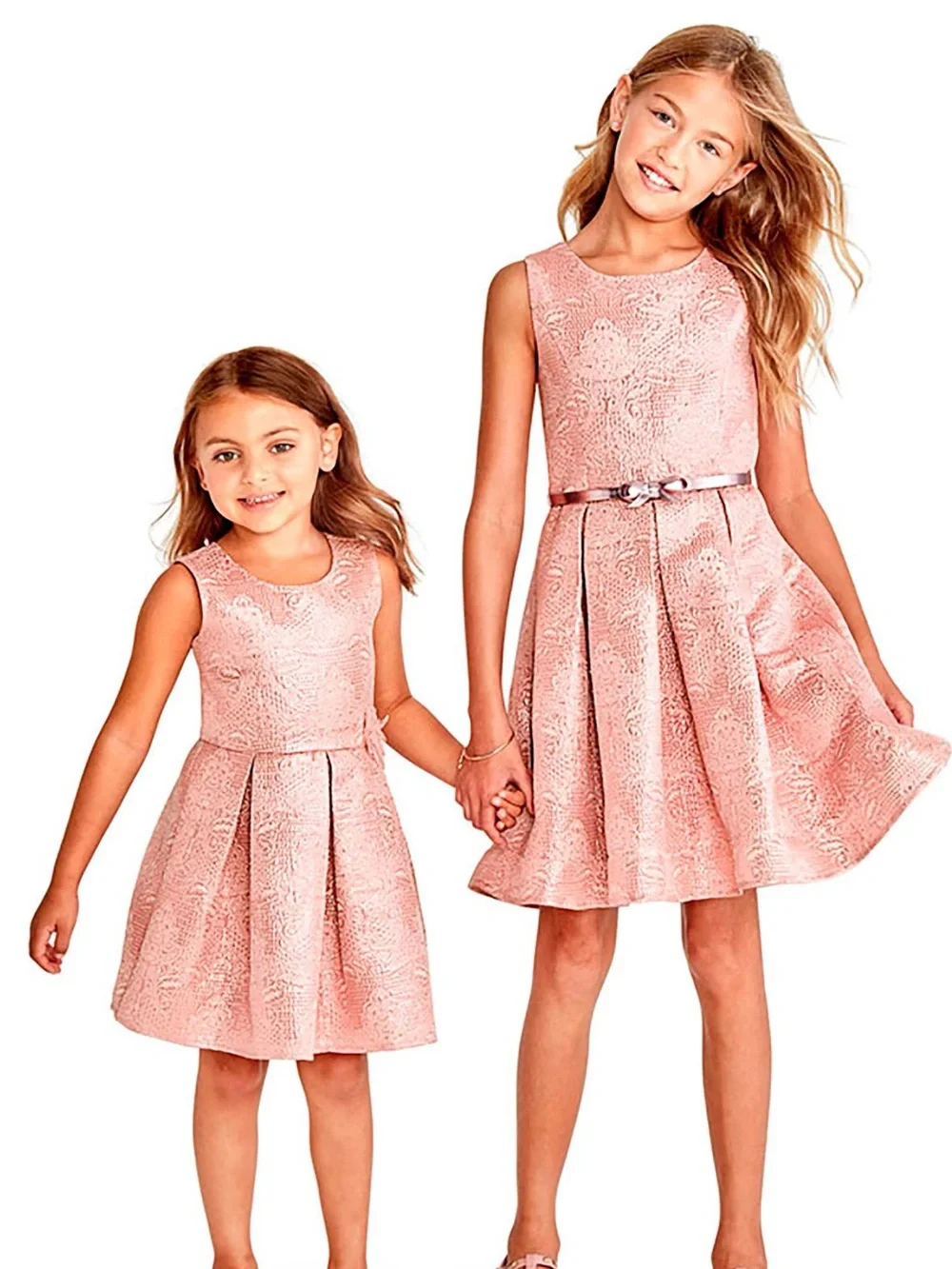 TCP Sleeveless Rose Gold Metallic Woven Jacquard Dress - size 12-18M
